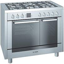 Bosch HSB745A55E Freestanding Stainless steel dual fuel range cooker
